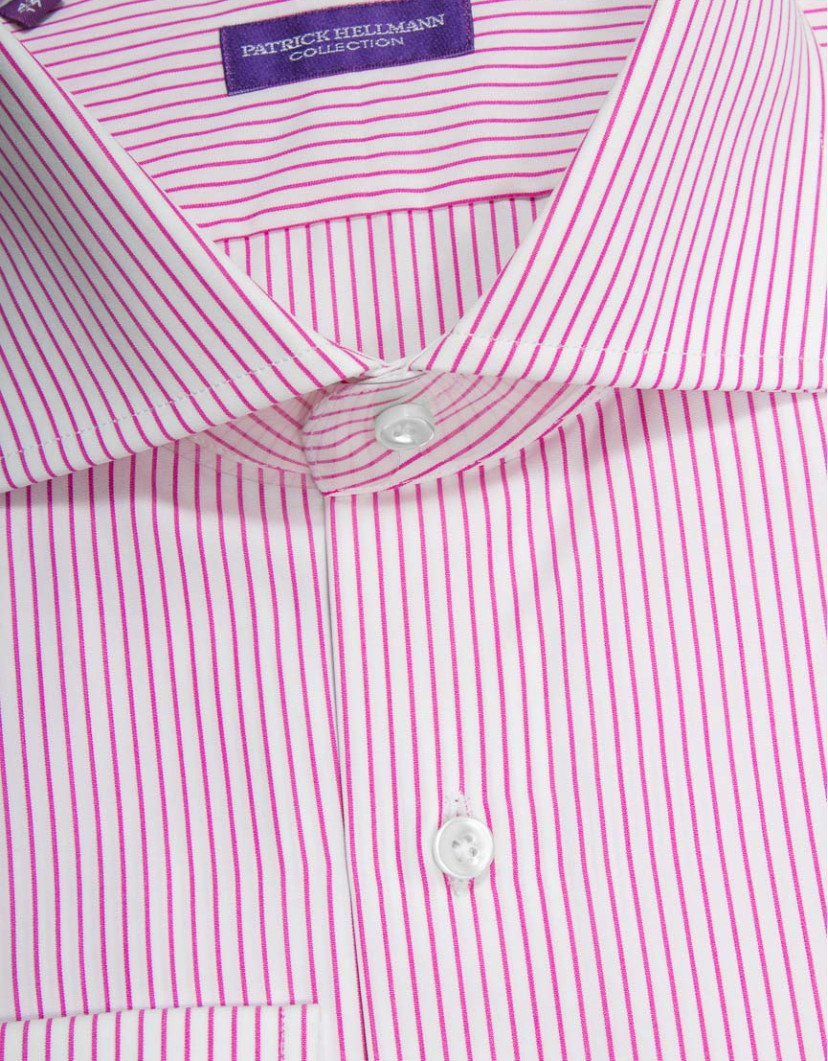Patrick Hellmann Collection Pink And White Stripes Shirt 100% Cotton image